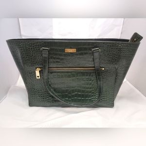Kate Spade dark green crocodile style leather shoulder bag